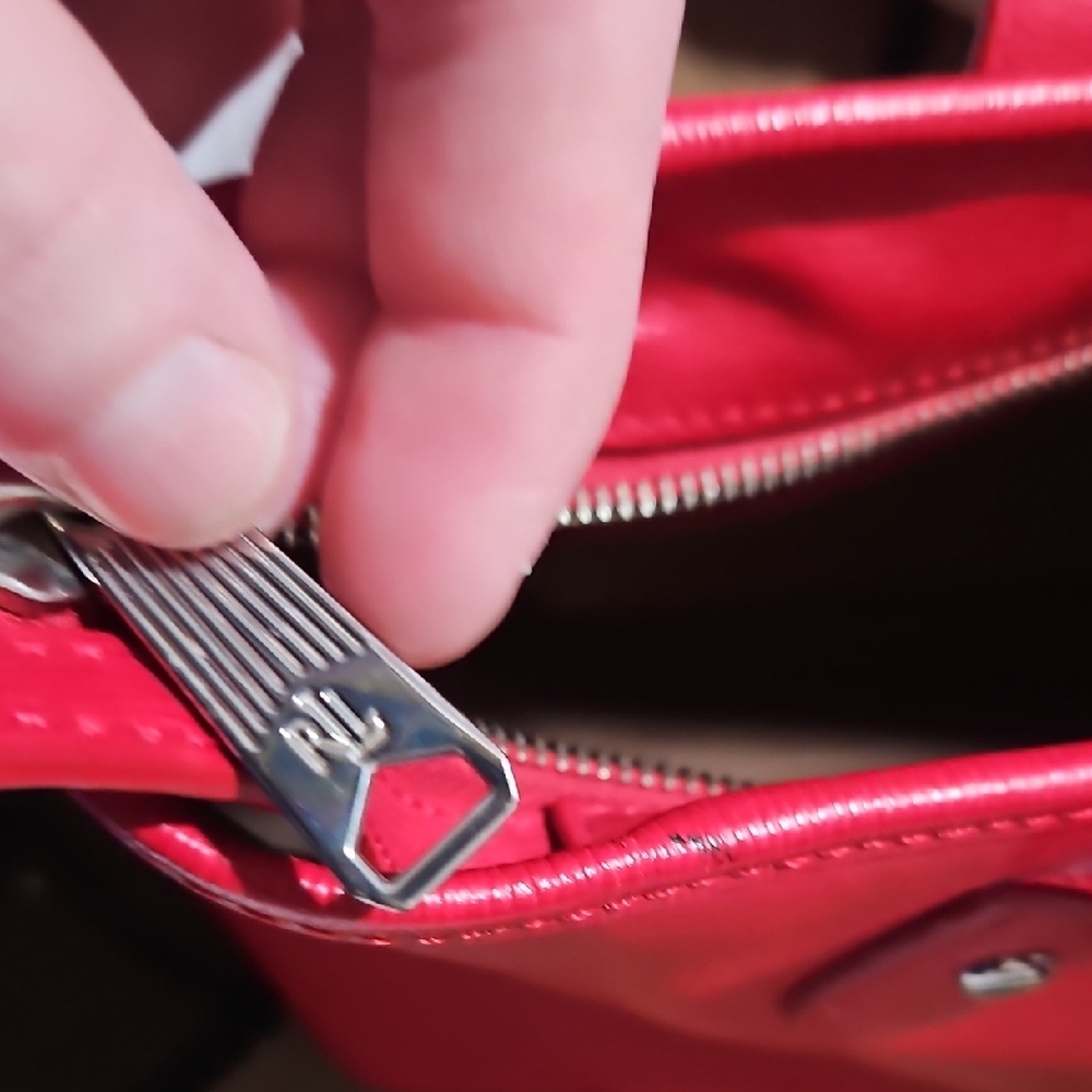Polo Ralph Lauren Red Leather Women's Bag - Picture 8 of 9